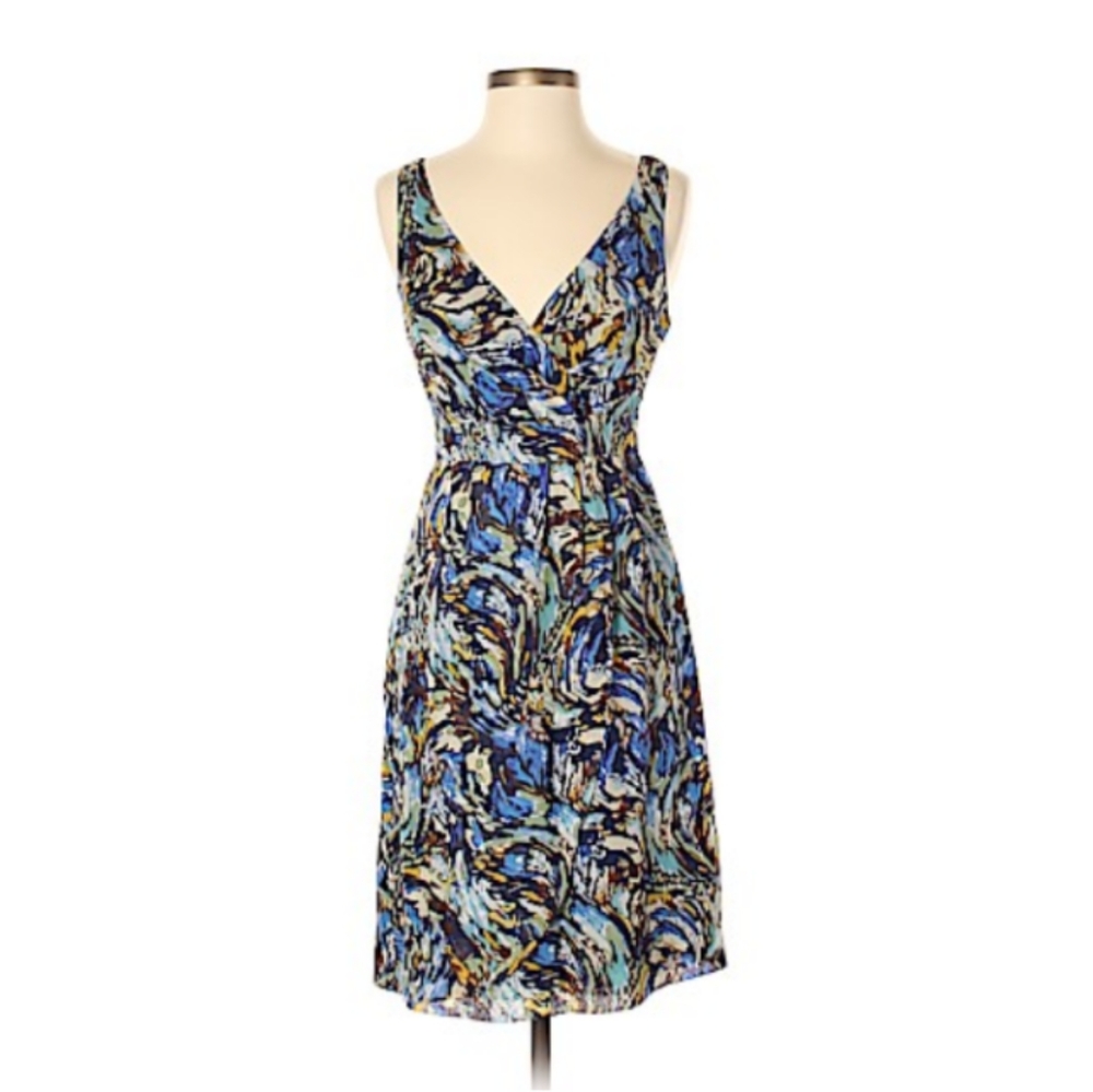 Blue floral cocktail dress